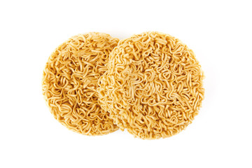 instant noodles on white