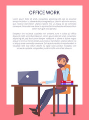 Office Work Poster Text Sample and Man Workplace
