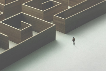 man entering in a labyrinth