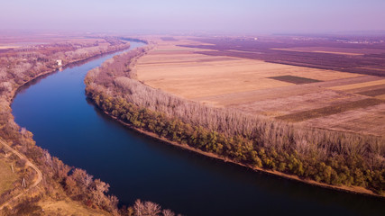 Aerial view of the river