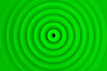 Illustration of abstraction of radial waves of green color, background with rings that converge in the center