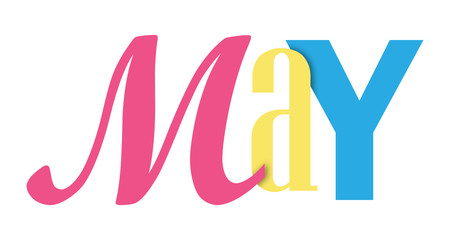 MAY colorful typographic banner
