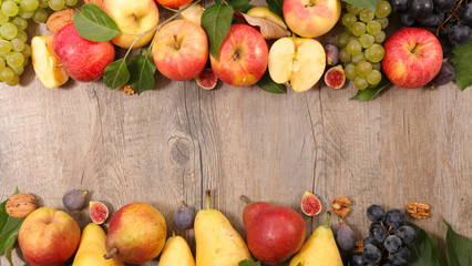 Naklejka na ściany i meble frame of autumn fruit