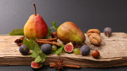 pear, grape and fig