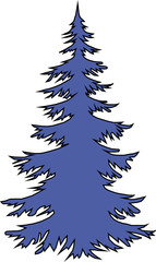 Fototapeta premium Green Christmas tree on a white background 