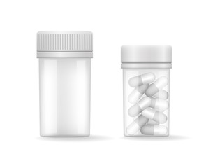 Bottles Collection and Pills Vector Illustration