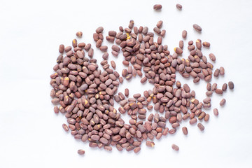 dried red beans isolated on the white background.