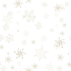 Christmas Snow flakes seamless pattern isolated
