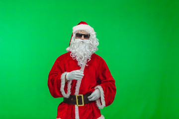 Santa Claus With Sunglasses Dancing Chroma key