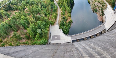 Different views on a dam in german harz near Wernigerrode