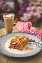 Sweet dessert and coffee