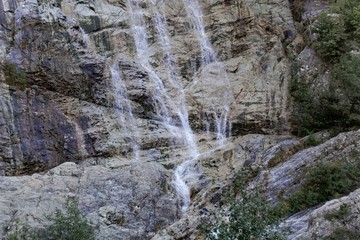 Fototapeta na wymiar The waterfall Cascade du Voile de la Mariee in Corsica, France.