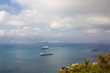 View from the harbor in Algeciras over the sea