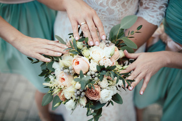 Wedding bouquet of the bride, wedding floristry