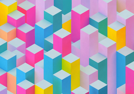 abstract background with coloured cubes
