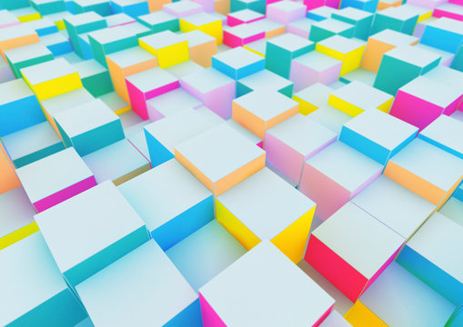 abstract background with coloured cubes
