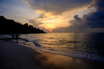 Beautiful sunset at Koh Phangan, Thailand.