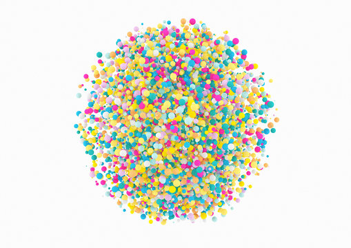 Sphere of multi coloured balls