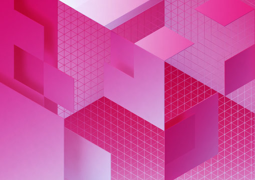 Fototapeta Pink cube pattern