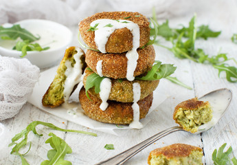 Fried vegetarian broccoli  burgers