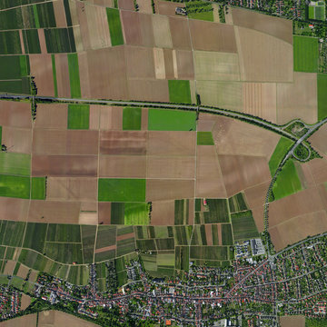 Luftbild Felder Vor Worms am Rhein