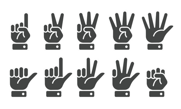 finger counting icon,vector and illustration