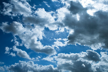 Clouds in the blue sky of winter