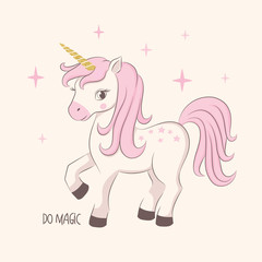 Obraz na płótnie Canvas Vector illustration of a cute unicorn