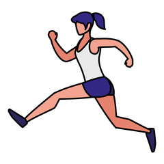 Fototapeta na wymiar Fitness girl running design