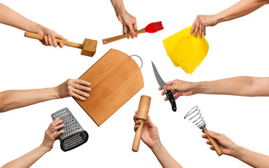 set of tools for kitchen works