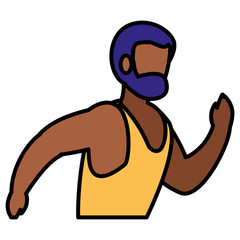 Fitness boy running design