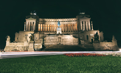 Fototapeta na wymiar Night piazza venice in Rome - Italy