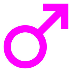 Male symbol icon - purple simple, isolated - vector