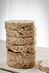 Sliced Oatmeal Bread on Wooden Table close-up