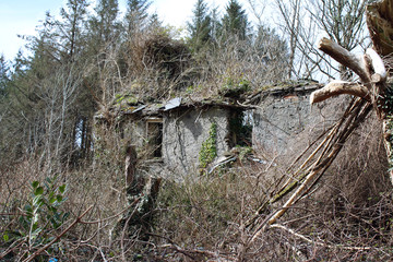 Old house by the side of the road falling apart