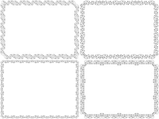 Set of four black decorative frames