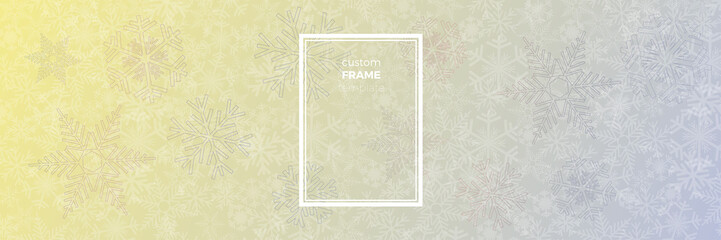Vector Winter Background. A cold Christmas with snowfall and ice crystals banner