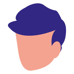 Man head over wihte background