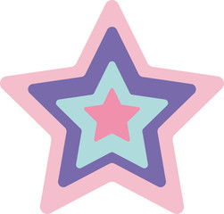 Colorful Stars Vector Set in Pink