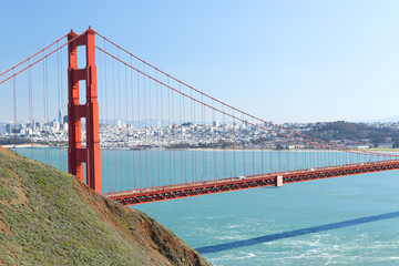 landscape concept - view of golden gate bridge over san francisco bay