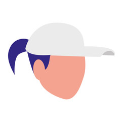 Woman head over wihte background