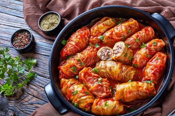 cabbage rolls stuffed with ground beef