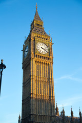 Fototapeta na wymiar London UK. Big Ben and houses of Parliament at sunset. 