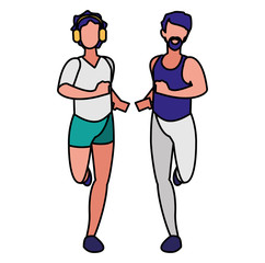 Fitness boys running design