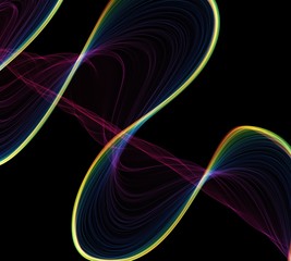 Digital art. Neon wave lines. Vortex light color. Wave shape line flame. Computer, smartphone, gadgets Wallpapers