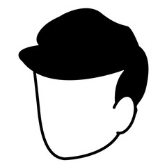 Man head over white background