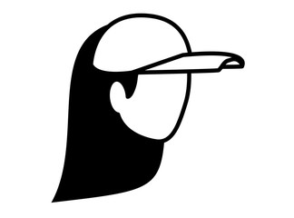 Woman head over white background