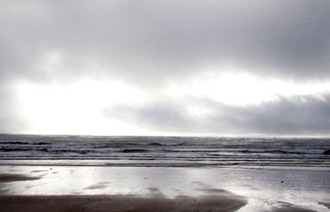 Black and White sunrise on the beach