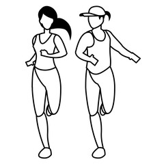 Fitness girl running design