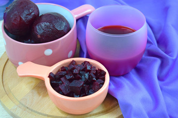 Tasty and healthy beet.Beet juice in a glass.